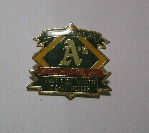 OAKLAND A'S 1991 FULL SEASON TICKET HOLDER PIN Cover