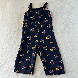 Carters Kids Girls Jumpsuit Size 5 Blue Floral Sleeveless Elastic Waist - Picture 1 of 9