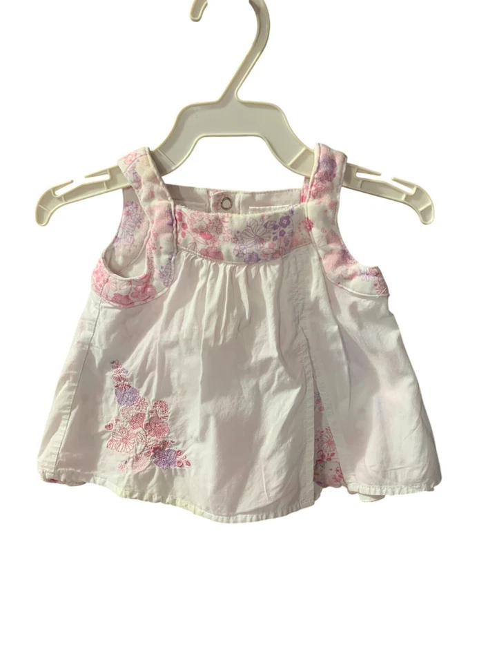 Koala Bebé Niñas Infante Bebé Talla 0 3 Meses Blanco Algodón Superpuesto Vestido Rosa Emb Foto 1 de 4