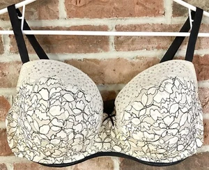 Victoria's Secret Dream Angels Lined Demi Bra 38DD Lux White Lace Floral - Picture 1 of 9