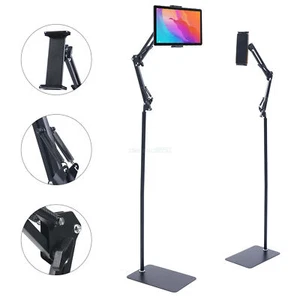 Universal 360° Adjustable Tablet Holder Floor Stand Clamp for 4-17cm Phone iPad - Picture 1 of 13