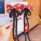 1 Pair New Year's Big Red Plush Headband Girls Bell Pearl Chinese Knot Tassel Br