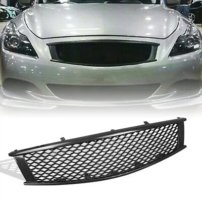 For 2008-2013 Infiniti G37 Front Honeycomb Grille Carbon Fiber Look ABS 2 Door G - Image 1 of 4