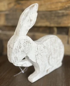 Farmhouse Easter 8.5" x 9" Off White Bunnies Home Table Decor Hobby Lobby - Picture 1 of 8
