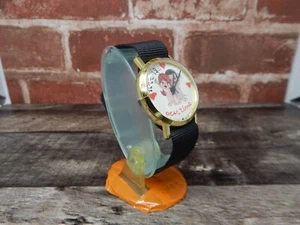 VTG LA Times Mens Gold Tone Love Theme Leather Swiss Hand-Wind Mechanical Watch - Picture 1 of 9