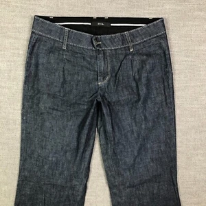 WHBM White House Black Market Pants Womens 10 32 Blue Chambray Flare Low Rise - Picture 1 of 11