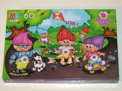 Vintage 1992 Milton Bradley TREASURE TROLLS in PARK Jigsaw Puzzle! NEW in Box! - Image 1 of 4