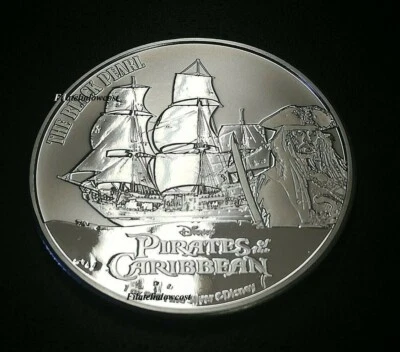Piratas Del Caribe 2021 Moneda 1 Oz Plata Perla Negra Silver Niue 2 Dollars  - Imagen 1 de 4