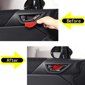Adhesivo rojo de fibra de carbono interior para manija de puerta tazón apto para GR86/BRZ 2022-25 - Imagen 1 de 10