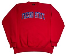 Vintage Fresno State Bulldogs Sweatshirt PM Sports Red USA Made Size XL
