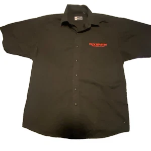 Pick up Stix Restaurant Black work Employee shirt Button Up Size Medium - Picture 1 of 4