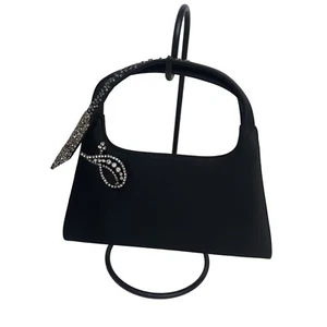 Bolso de mano de noche Inge Christopher negro satinado con lentejuelas - Imagen 1 de 10