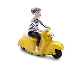 VESPA GIRL ON SCOOTER TIN TOY – YELLOW - Picture 1 of 4