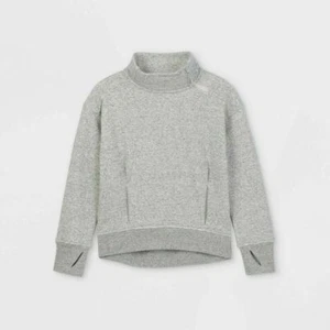 Girl’s Sweatshirt Funnel Neck Winter Sweatshirt All in Motion Gray Heather S6-6X - Picture 1 of 9