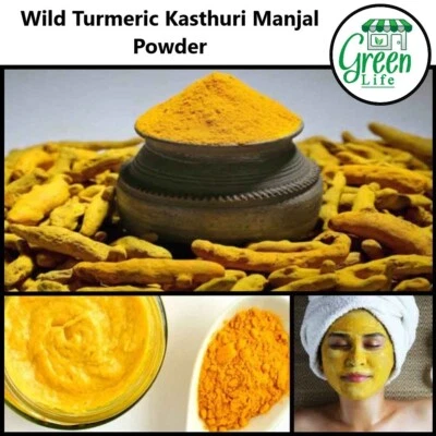 PURE WILD TURMERIC KASTHURI MANJAL POWDER FOR GLOWING SKIN - 100% NATURAL HERBAL - Image 1 of 3