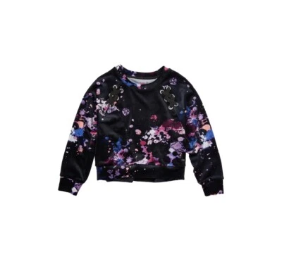 Sudadera Justice Girl Talla 16-18 Plus Terciopelo Con Cordones Pintura Salpicaduras Nueva con Etiquetas Foto 1 de 4