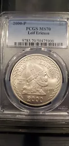 Perfection! 2000-P PCGS MS70 Lief Ericson Commemorative Silver Dollar - Picture 1 of 2