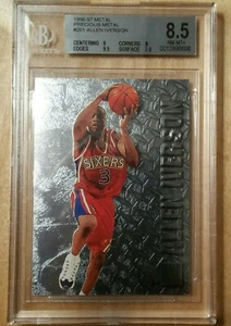 1996 Allen Iverson Fleer Precious Metal #201 Rookie Beckett (BGS) 8.5 - Picture 1 of 3