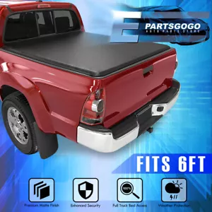 For 05-15 Toyota Tacoma 6FT Truck Bed Soft Vinyl 3-Fold Waterproof Tonneau Cover - Picture 1 of 7