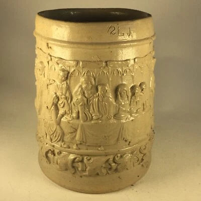 Abendmahl Christus Krug Bierkrug Keramik Historismus Mittelalter Szene Alt Antik - Bild 1 von 4