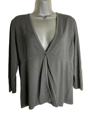 New York & Co Top Womens Size XL L Long Sleeve Solid Black Cardigan Stretch Foto 1 de 4