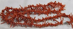 Vtg 1970s Red Coral Bead Necklace - Picture 1 of 6
