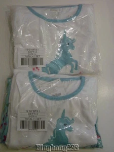 GYMBOREE Blue Unicorn Sweet Dreams Pjs Pajamas Girl Size L Large 10 - 12 NWT x 2 - Picture 1 of 12