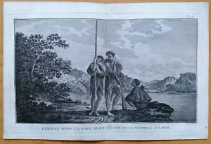 Cook Voyages Original Kupferstich Familie Neuseeland - 1774 - Bild 1 von 1