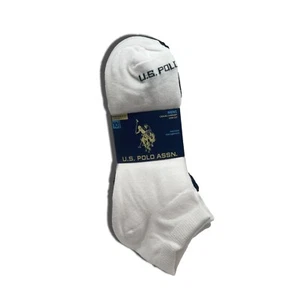 10 Pair of U.S. Polo Assn. Men White & Black Moisture Management Low Cut Socks - Picture 1 of 3