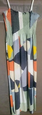 Модный журнал женщин большой макси абстрактный пляж богемное платье - Изображение 1 из 4