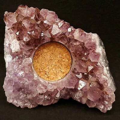 Candelabro luz té cristal amatista natural púrpura Brasil Foto 1 de 4