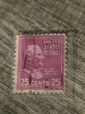 US Stamps, Sc #829 25c McKinley 1938 Presidental Issue Used -#4536 - Image 1 of 3