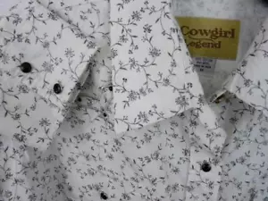 Damen Cowgirl Legend L/S Shirt weiß mit silberner Stickerei 3x chemisch gereinigt - Bild 1 von 6