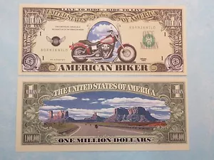 Amerikanischer Biker = Born Wild Motorräder ~ Spaß Ein Million Dollarschein - Picture 1 of 1