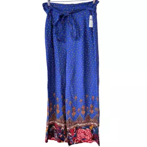 Anthropologie Ett:twa Women's Floral Wide-Leg Pants Tie Waist - Picture 1 of 13