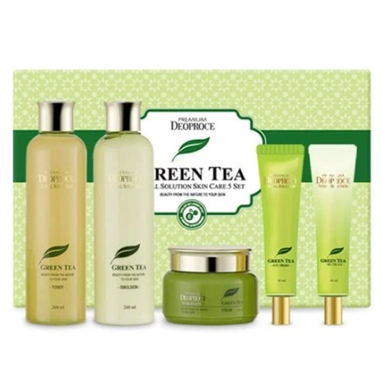 Premium Deoproce Green Tea Total Solution Skin Care 5 Pieces Set / FREE SHIPPING - Image 1 of 1