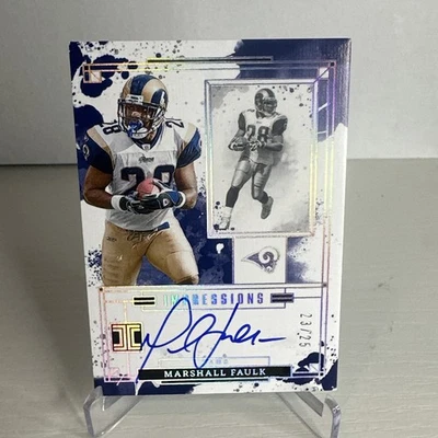 2025 Panini Impeccable Marshall Faulk Impressions On Card Auto /25 Rams  - Image 1 of 2