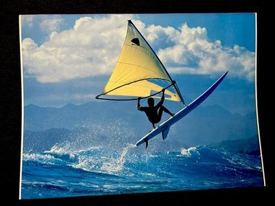 Vintage Windsurfing Poster By Jeff Divine 1979 New Old Stock 20” X 15 Original - Image 1 of 4