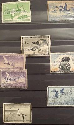 Federal Duck Stamps & Hunting Permit Licenses Lot of 5 - Image 1 of 4