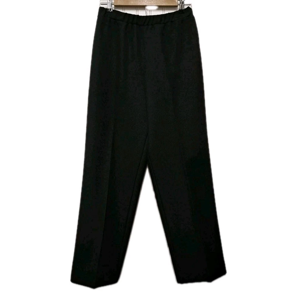 VTG Donnkenny Dress Pants Womens 14 Black Straight Leg Pull On Trousers USA - Image 1 of 4