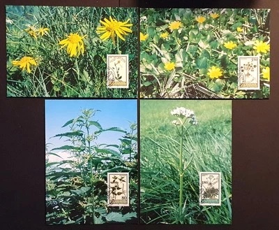Liechtenstein Stamps 1995 Medicinal Plants set of 4 Day Cover Cards (w) - Image 1 of 2