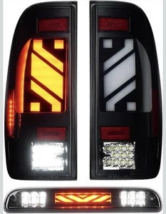 Tail Lights Assembly + LED lights + 3rd Brake Light, Smoked Lens + TI - Foto 1 di 11