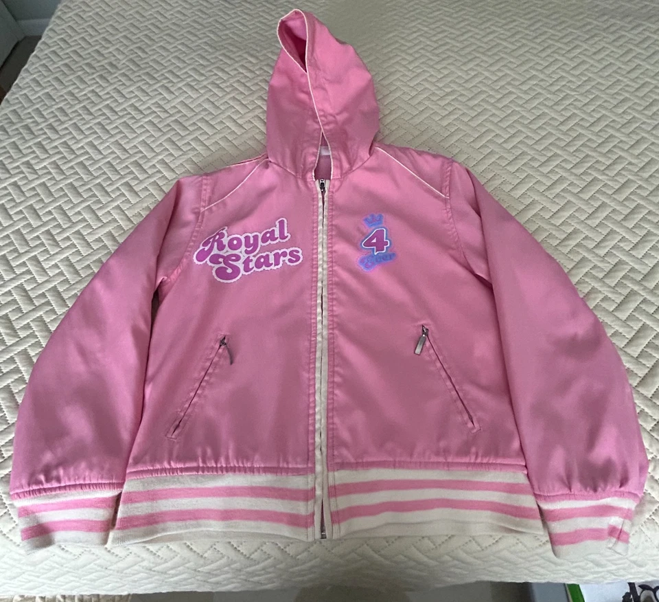 Girl Disney Princesses Royal Stars  4 Ever Varsity Pink Jacket. Size L - Image 1 of 4