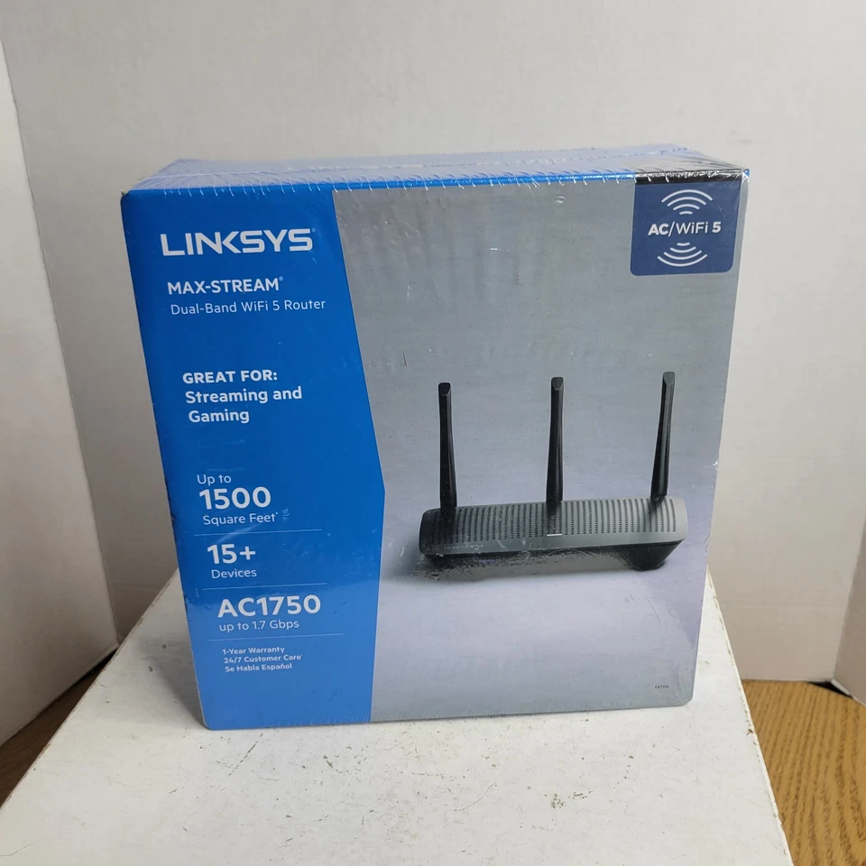 Linksys MAX-STREAM EA7250 AC1750 Dual-Band 1.7 Gbps WiFi 5 Router - Image 1 of 4