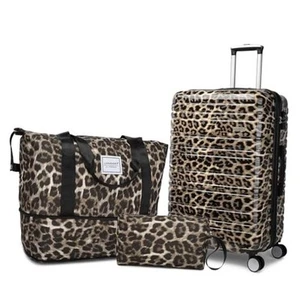 Luggage Sets 3 Piece, Hardside 20 IN Carry 3 Piece Set (20/DB/TB) Cheetah 20in - Picture 1 of 7