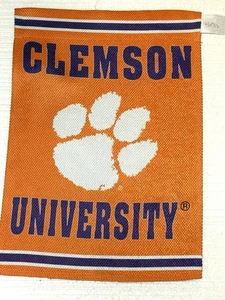 Clemson Tigers Embossed Suede Garden Flag 12.5x18” NCAA Football By Evergreen - Picture 1 of 4