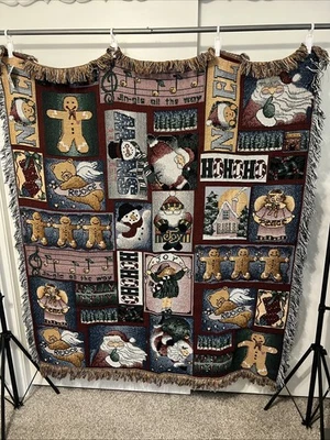 Manta de tapiz de Navidad de colección "Holly Jolly Days" Vicky Howard 50"x60" NUEVA Foto 1 de 4