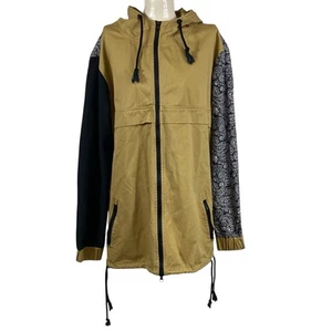 Wolves Coal Miner Hooded Coat Women's Size L/G Olive/Black Paisley Cotton Canvas - Imagen 1 de 15