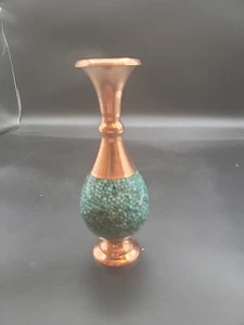 Persian Copper Vase with Real Turquoise Inlay Firoozeh Koobi Handmade - Picture 1 of 7