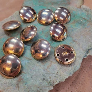 Juego De Colección De 10 Botones De Vástago De Metal Con Cúpula Hueca Oro Claro 28mm  - Imagen 1 de 6